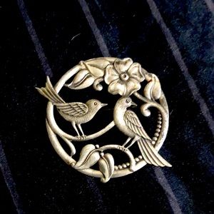 sterling Lovebird 1940's TRUART pin